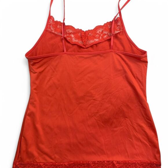 Y2K orange lace cami top with adjustable straps - size L ( - Picture 8 of 8